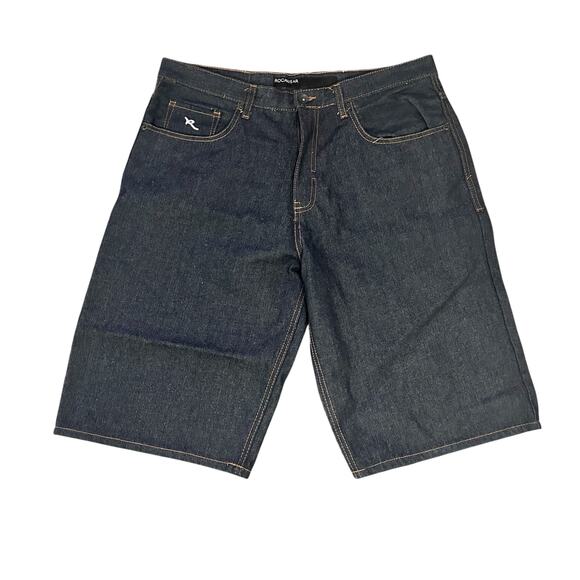 ROCAWEAR Men’s Denim Black Shorts Sz W36 - Picture 1 of 6